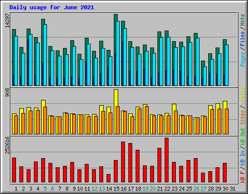 Daily usage for June 2021