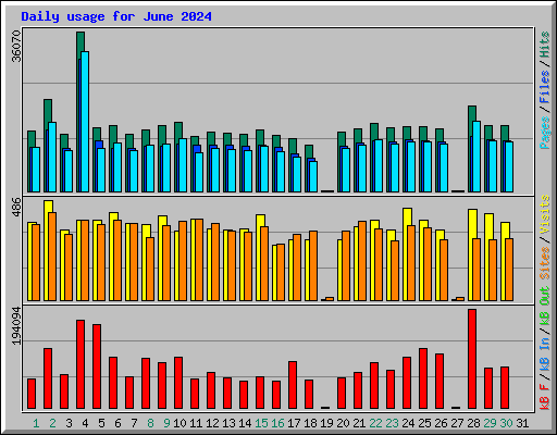 Daily usage for June 2024