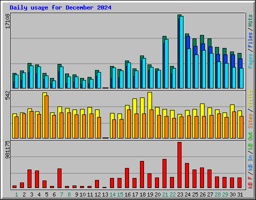 Daily usage for December 2024