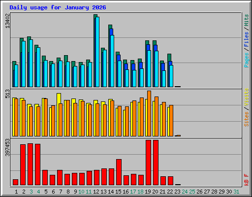 Daily usage for January 2026