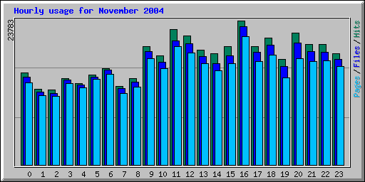 Hourly usage for November 2004