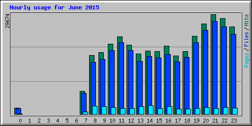 Hourly usage for June 2015