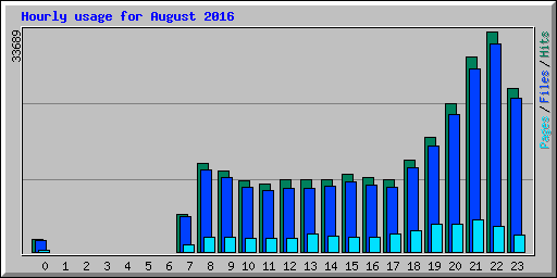 Hourly usage for August 2016