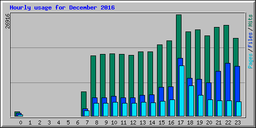 Hourly usage for December 2016