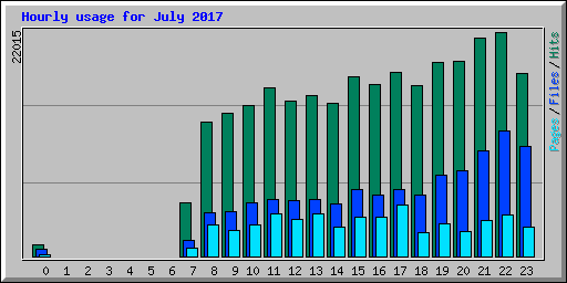 Hourly usage for July 2017