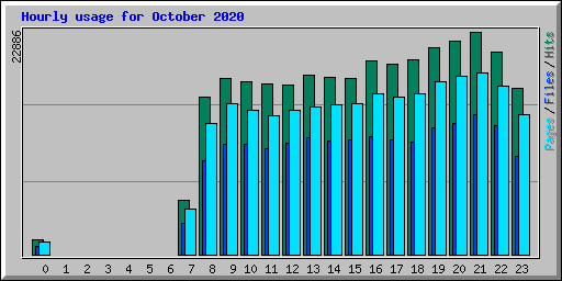 Hourly usage for October 2020