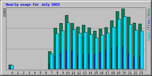 Hourly usage for July 2022