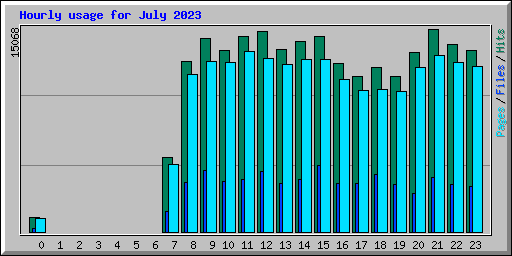 Hourly usage for July 2023